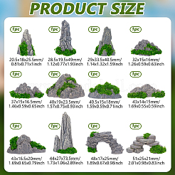 12 pièce 12 styles ornements de montagne en résine&nbsp;DJEW-FG0001-41