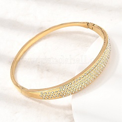 Brazaletes articulados de acero inoxidable 304 con cristales de imitación de diamantes para mujer.&nbsp;SA-CBAF851-02G