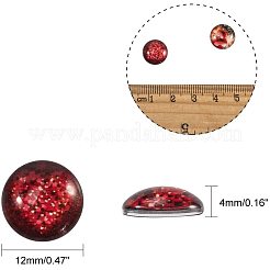 Cabochons en verre à dos plat pour projets de bricolage&nbsp;GGLA-PH0005-12mm-06A