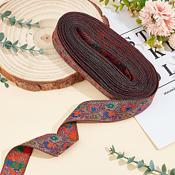 10 Yard Polyester-Jacquard-Blumenband im Ethno-Stil&nbsp;OCOR-WH0088-42