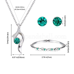 Collana con pendente a torsione di strass e braccialetto di diamanti e orecchini a bottone&nbsp;JEW101H