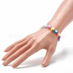 Bracciali elasticizzati fatti a mano con perle di argilla polimerica&nbsp;BJEW-JB06560
