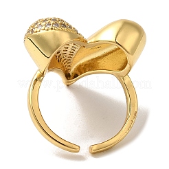 Bagues de manchette en laiton micro pavé de zircone cubique pour femmes&nbsp;RJEW-G325-12G