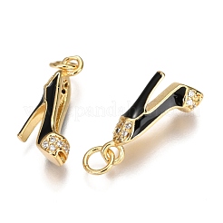 Pendentifs stilettos en laiton micro pavé clair zircone cubique&nbsp;ZIRC-B002-35G-C