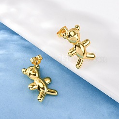 Pendientes de latón con forma de oso&nbsp;EJEW-D322-04G