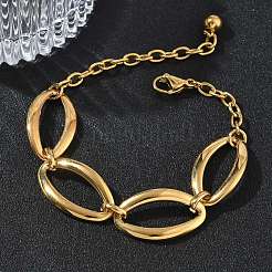 Zweifarbige Gliederarmbänder aus Edelstahl 304&nbsp;BJEW-P396-01A-G