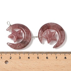 Natürliche Erdbeer-Quarz-Anhänger&nbsp;G-Z086-01P-21
