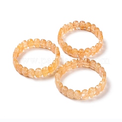 Bracelet extensible perlé ovale en citrine naturelle&nbsp;G-E010-01L