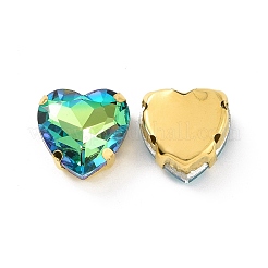 Coeur coudre sur strass&nbsp;DIY-E062-04G-01