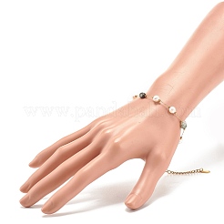 Bracciale in agata muschiata naturale e perline&nbsp;BJEW-JB08293-01