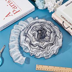 Bordures en dentelle plissée en polyester&nbsp;SRIB-GF0001-31B
