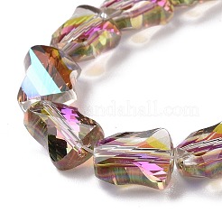 Brins de perles de verre transparentes plaquées à facettes&nbsp;GLAA-G092-A02