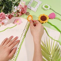 6 segnalibro a forma di fiore in poliestere intrecciato&nbsp;AJEW-GL0003-54