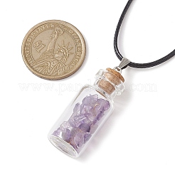 Halskette mit Wunschflaschen-Anhänger aus Glas&nbsp;NJEW-JN04609-03