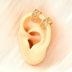 Orecchini a polsino in zircone chiaro con micro pavè di ottone&nbsp;EJEW-F370-10G