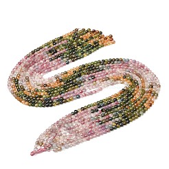 Colliers de perles de tourmaline multicolores naturelles à dégradé de couleurs&nbsp;G-D110-F02-01