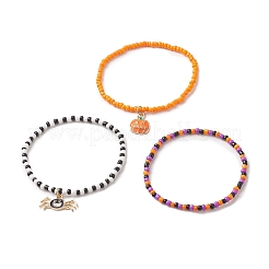 Set di braccialetti elastici con perline in vetro stile 3 pz 3&nbsp;BJEW-JB09933