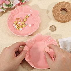 2 bandeja de exhibición de joyas de porcelana con lazo para anillos.&nbsp;AJEW-GL0003-48A