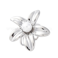 Bagues de manchette en acier inoxydable 304 à motif de fleurs&nbsp;RJEW-D306-21P