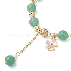 Bracelets ronds en aventurine verte naturelle pour femmes&nbsp;BJEW-JB13123-02