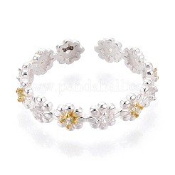 925 offener Manschettenring aus Sterlingsilber mit Mikropavé-Fassung und klaren Zirkonia für Damen&nbsp;STER-N016-137SG