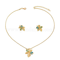 Halsketten-Sets mit Blumenanhänger aus Messing&nbsp;FS-WG756F6-01