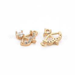 Ciondoli in ottone zirconi chiari micro pavé&nbsp;KK-S356-474-NF