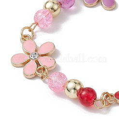 Blumen-Gliederkettenarmbänder aus Zinklegierung&nbsp;BJEW-JB10006