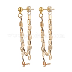 Orecchini a bottone con nappe in acciaio inossidabile 304 e ottone&nbsp;EJEW-JE06157