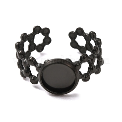 Componenti per anello da polso a forma di fiore cavo in acciaio inossidabile 304&nbsp;STAS-P454-03A-B