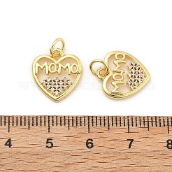 Pendenti in ottone con micro pavé di zirconi cubici per la festa della mamma&nbsp;KK-C092-24I-G