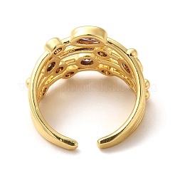 Manschettenringe aus Messing mit Mikropavé-Zirkonia für Damen&nbsp;RJEW-P087-05G-02