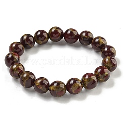 Runde synthetische goldene Clinquant-Stein-Stretch-Armbänder&nbsp;G-P549-02B-04
