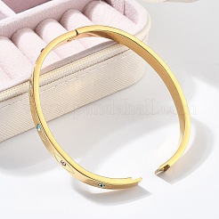 Brazaletes de acero inoxidable 304 con rhinestone para mujer&nbsp;BJEW-Z092-09G
