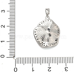 Cabochon-Anhänger mit Mikropavé aus Messing mit klaren Zirkonia-Anhängern&nbsp;KK-G556-06P