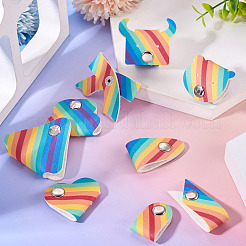 9 Stück Kabelhalter aus PU-Leder in 9 Stilen in Regenbogenfarben&nbsp;AJEW-TA0002-35