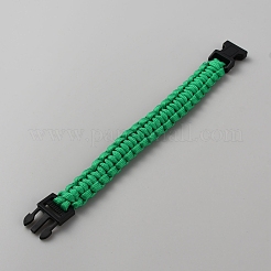 Bracelet de survie en cordon de polyester avec fermoirs en plastique pour la randonnée camping en plein air&nbsp;BJEW-WH0018-54C