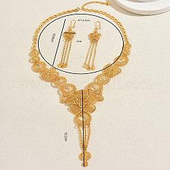 Elegante Ohrringe und Halsketten mit hohlen Blumenquasten aus einer Legierung für Damen&nbsp;FZ8785
