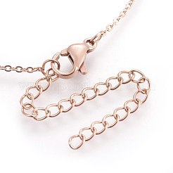 (vente d'usine de bijoux) Colliers pendentifs initiaux en acier inoxydable 304&nbsp;NJEW-G321-04RG-E