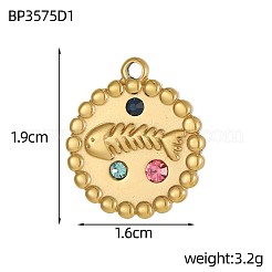 Pendentifs en acier inoxydable 304&nbsp;STAS-OY003-52G