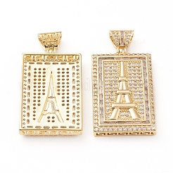 Pendenti in zirconi cubici trasparenti in micro pavè di ottone&nbsp;ZIRC-L093-40G