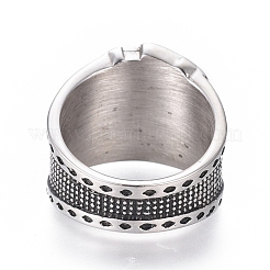 304 Edelstahl-Breitbandringe&nbsp;RJEW-D073-11-AS