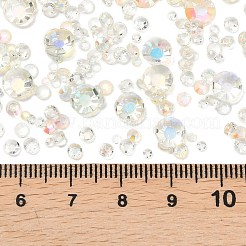 Galvanisierte transparente Harz-Strass-Cabochons mit flacher Rückseite&nbsp;RESI-XCP0002-44F