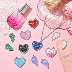 5 ensembles de pendentif fendu en alliage d'émail 5 couleurs&nbsp;ENAM-YW0001-98B