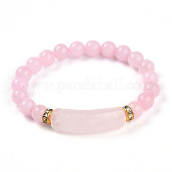 Rosa naturale perle di quarzo si estendono braccialetti&nbsp;BJEW-T022-04N