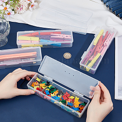 Durchscheinende Mini-Werkzeugaufbewahrungsboxen aus Kunststoff mit Klappdeckel&nbsp;CON-WH0086-168