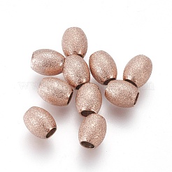 Placcatura ionica (ip) perle testurizzate in acciaio inossidabile 304&nbsp;STAS-E455-06RG-5x6