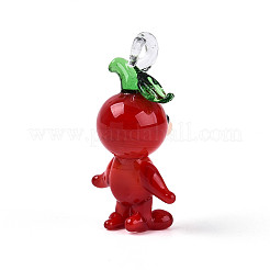 Ciondoli a forma di ravanello in cartone animato lavorati a lume fatti a mano&nbsp;LAMP-T025-10C