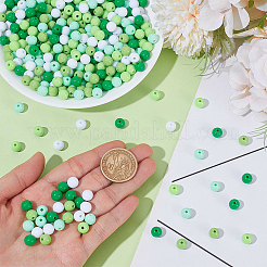 500pcs 5 couleurs perles acryliques opaques&nbsp;MACR-SP0002-33A