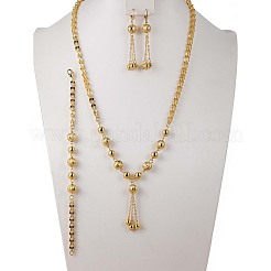 Elegante ciondolo con perline in ottone e orecchini e collana e bracciale per donna&nbsp;LC6579
